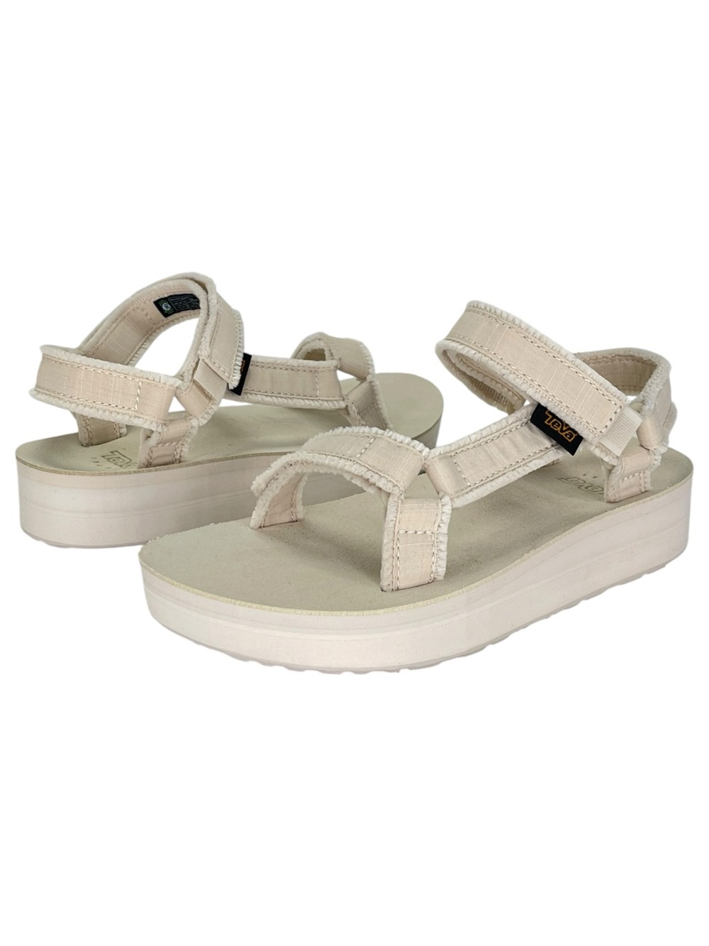 Teva Terragrip Cream Fringe Strappy Womens Sandals Size 5M - Picture 11 of 13